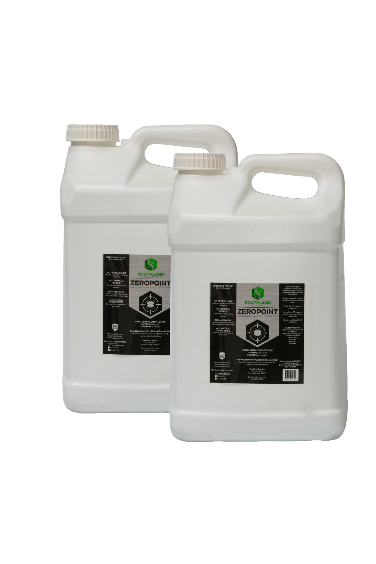 ZeroPoint hypochlorous acid case — 2 × 2.5 gallon containers